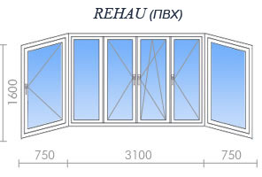 Остекление балкона rehau